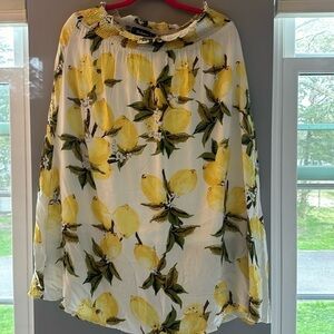 Yishiwei long skirt, lined, lemon print.‎ Size xl